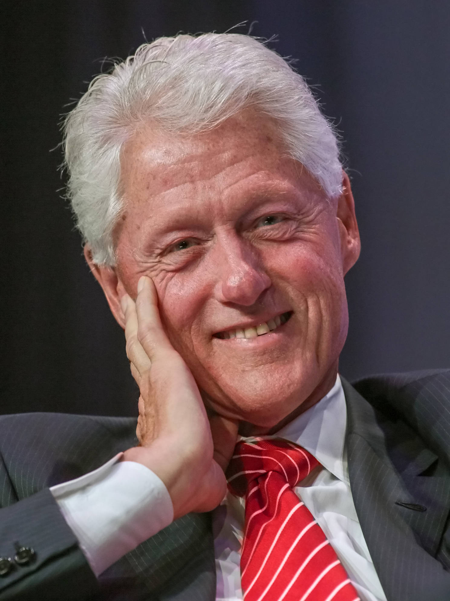 Bill Clinton, suit, red striped tie, Full HD Phone Wallpaper