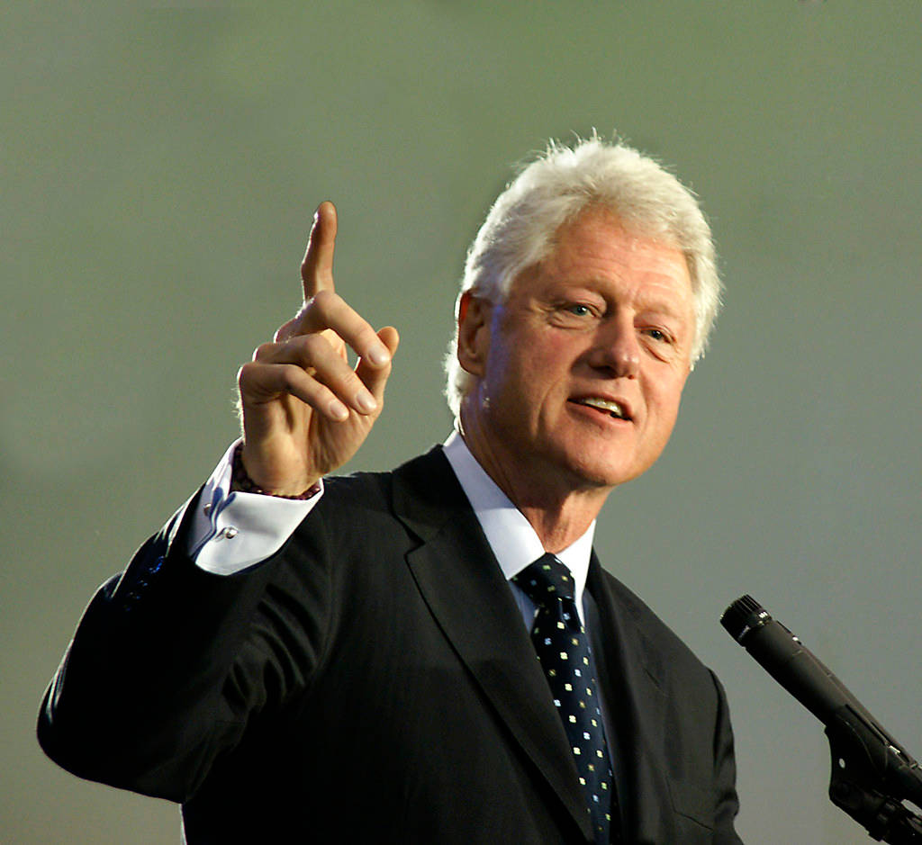 Bill Clinton, microphone, public address, SD Desktop Wallpaper