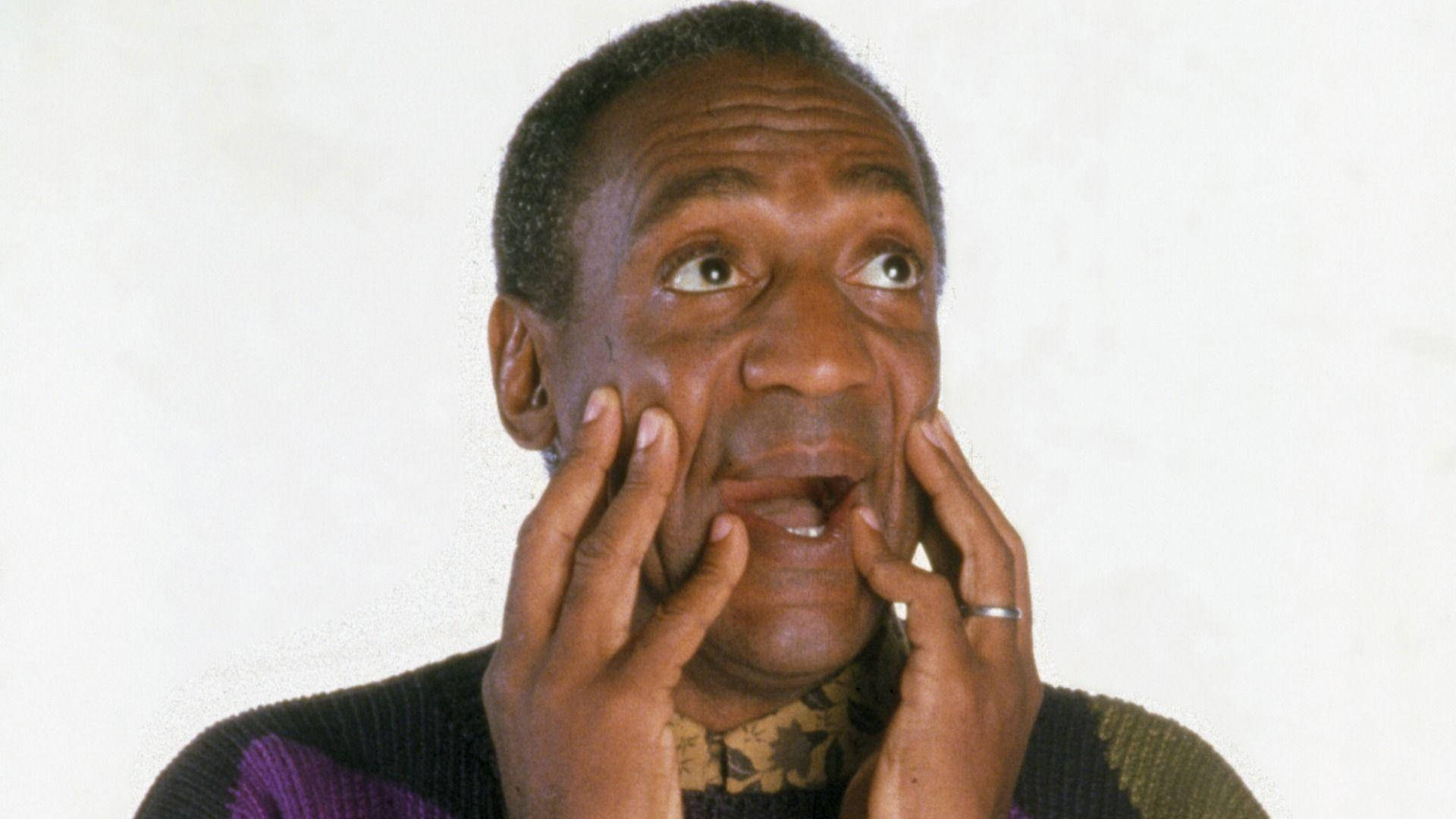 Bill Cosby, hands on cheeks, looks upward, Full HD Desktop Wallpaper