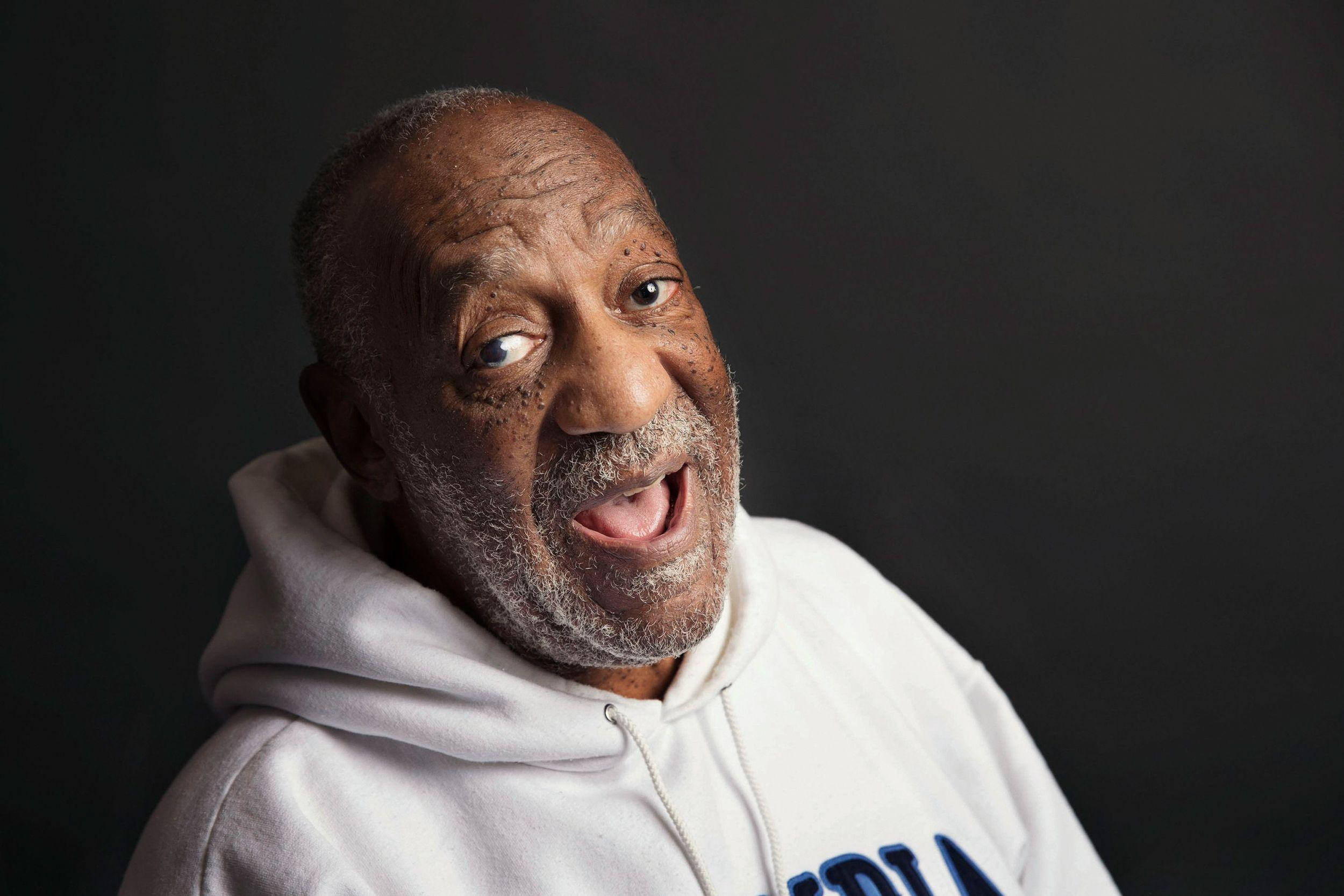 Bill Cosby, white hoodie, dark background, Full HD Desktop Wallpaper