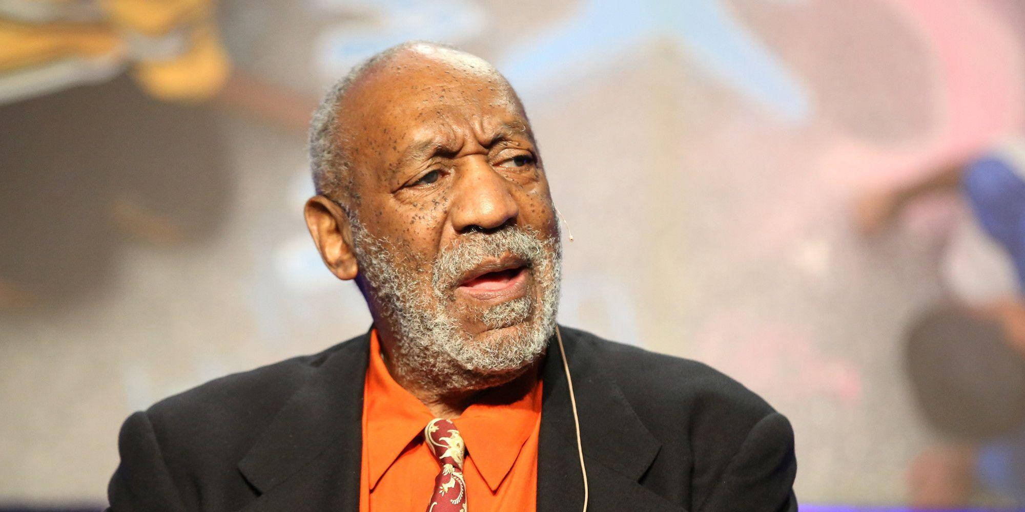 Bill Cosby, black suit, orange shirt, Full HD Desktop Wallpaper