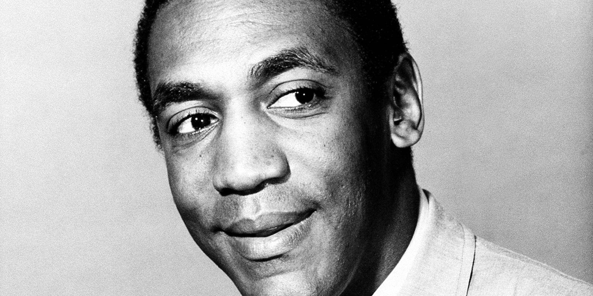 Bill Cosby, black and white portrait, smiling man, Full HD Desktop Wallpaper