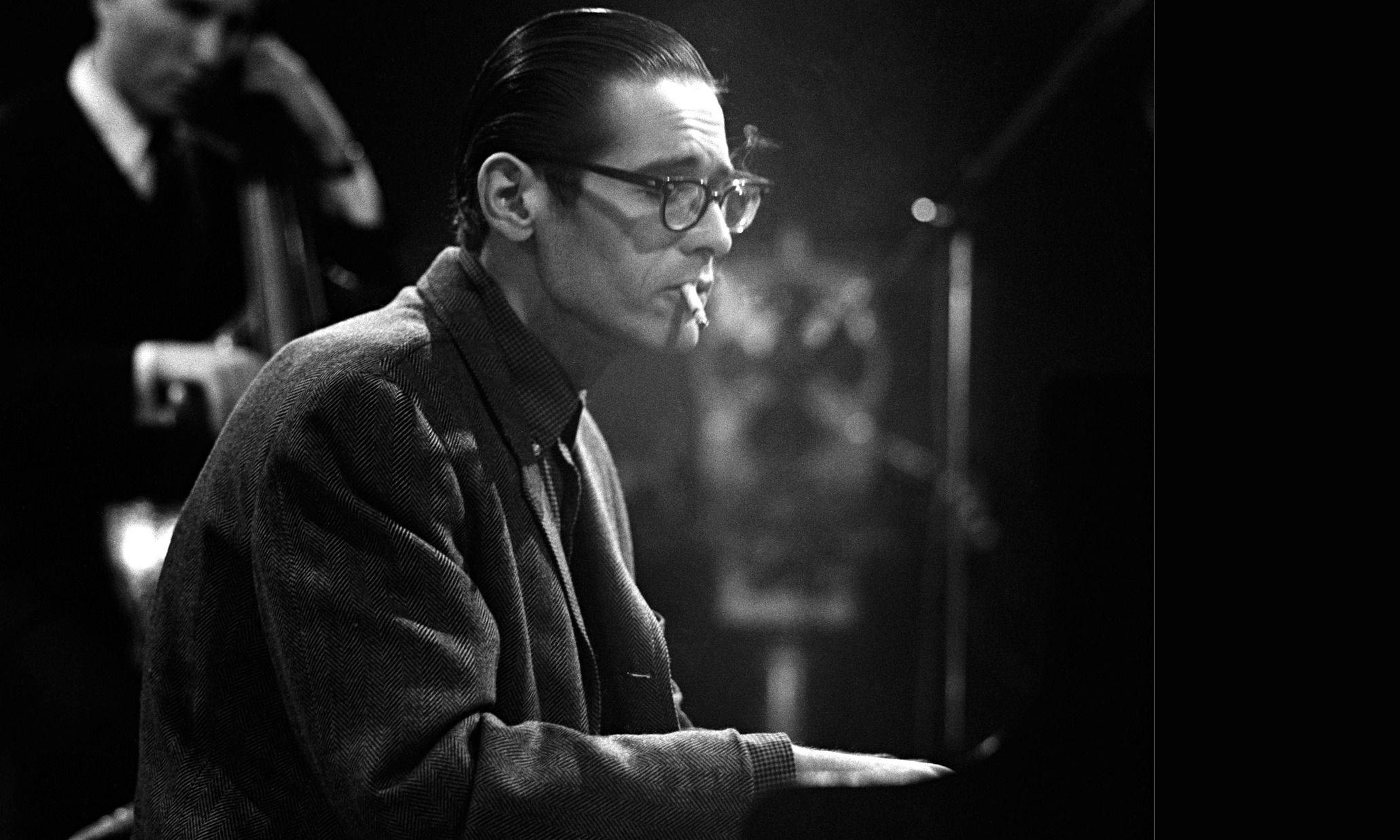 Bill Evans, jazz pianist, glasses, Full HD Desktop Wallpaper
