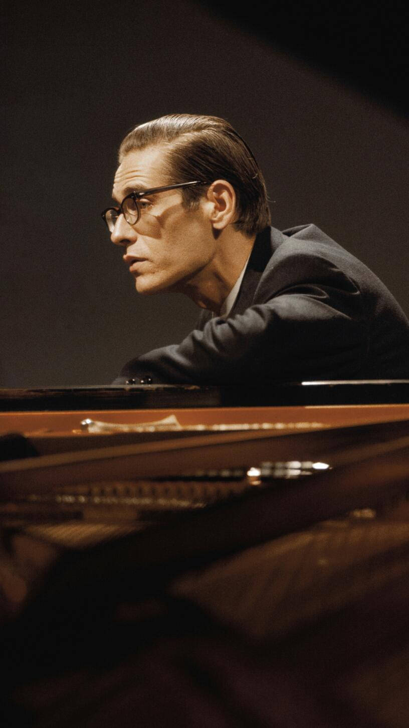 Bill Evans, grand piano, glasses, HD Phone Wallpaper