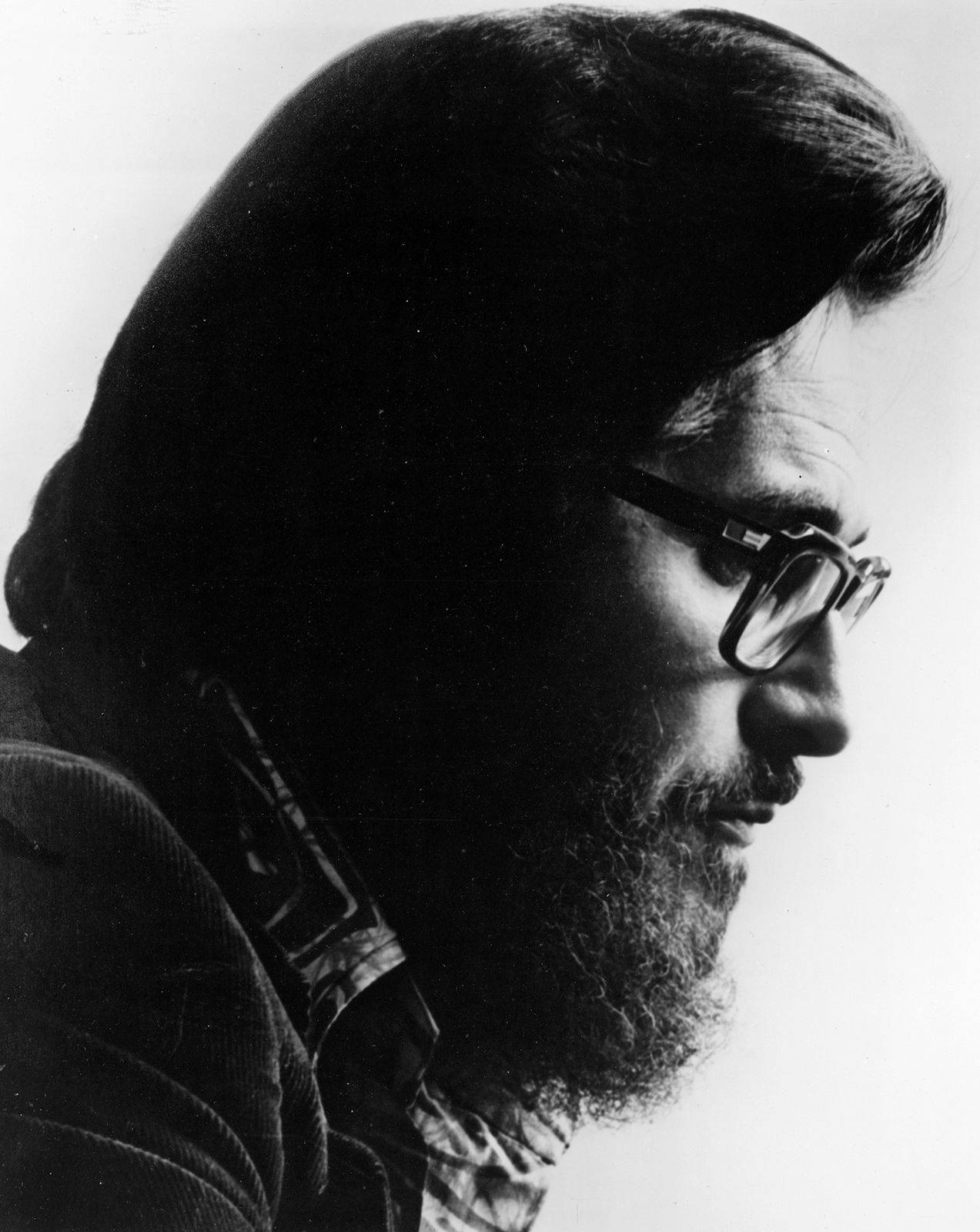 Beard Bill Evans, black and white, bearded man, HD Phone Wallpaper