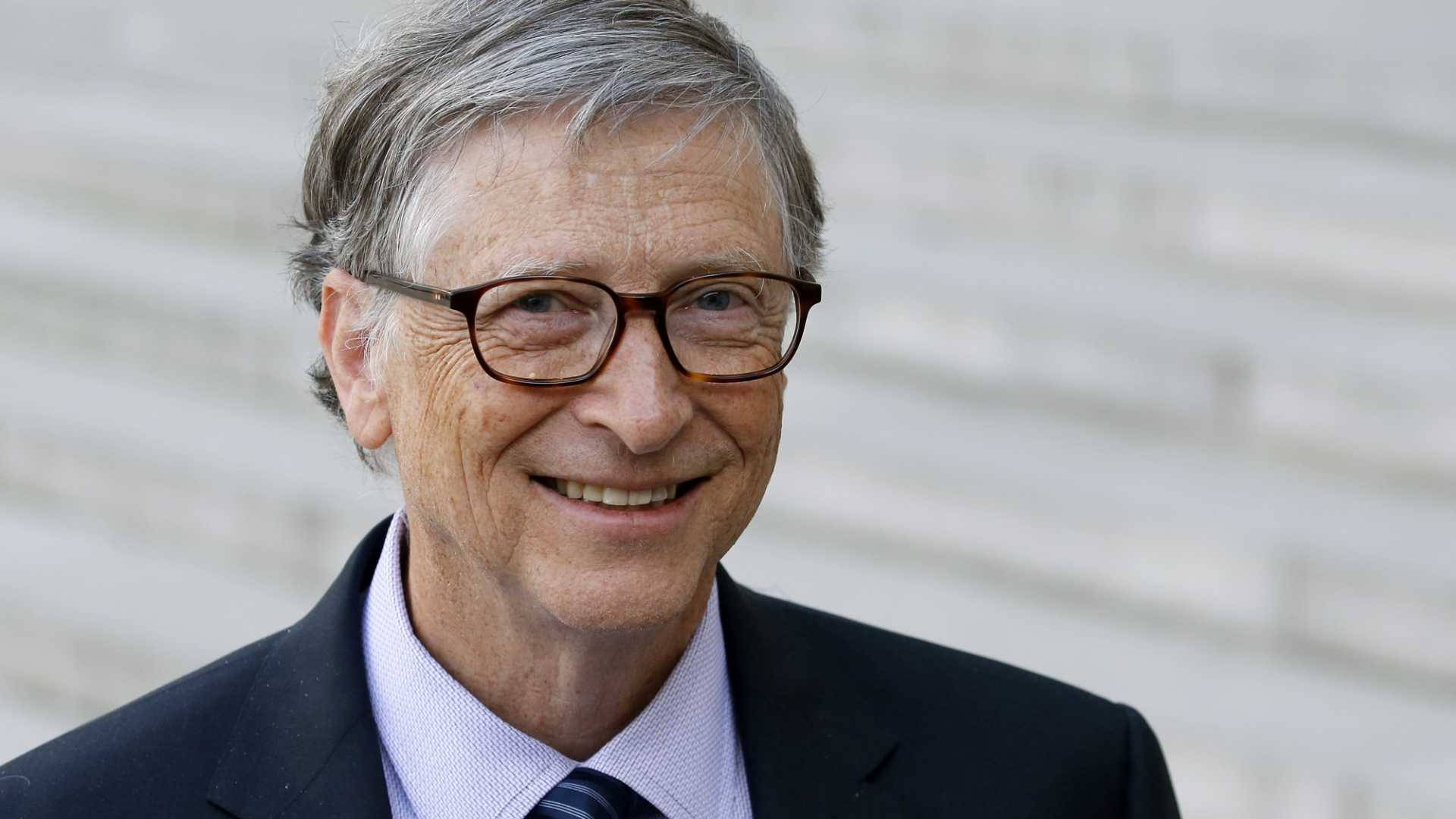 Bill Gates, gray hair, glasses, Full HD Desktop Wallpaper