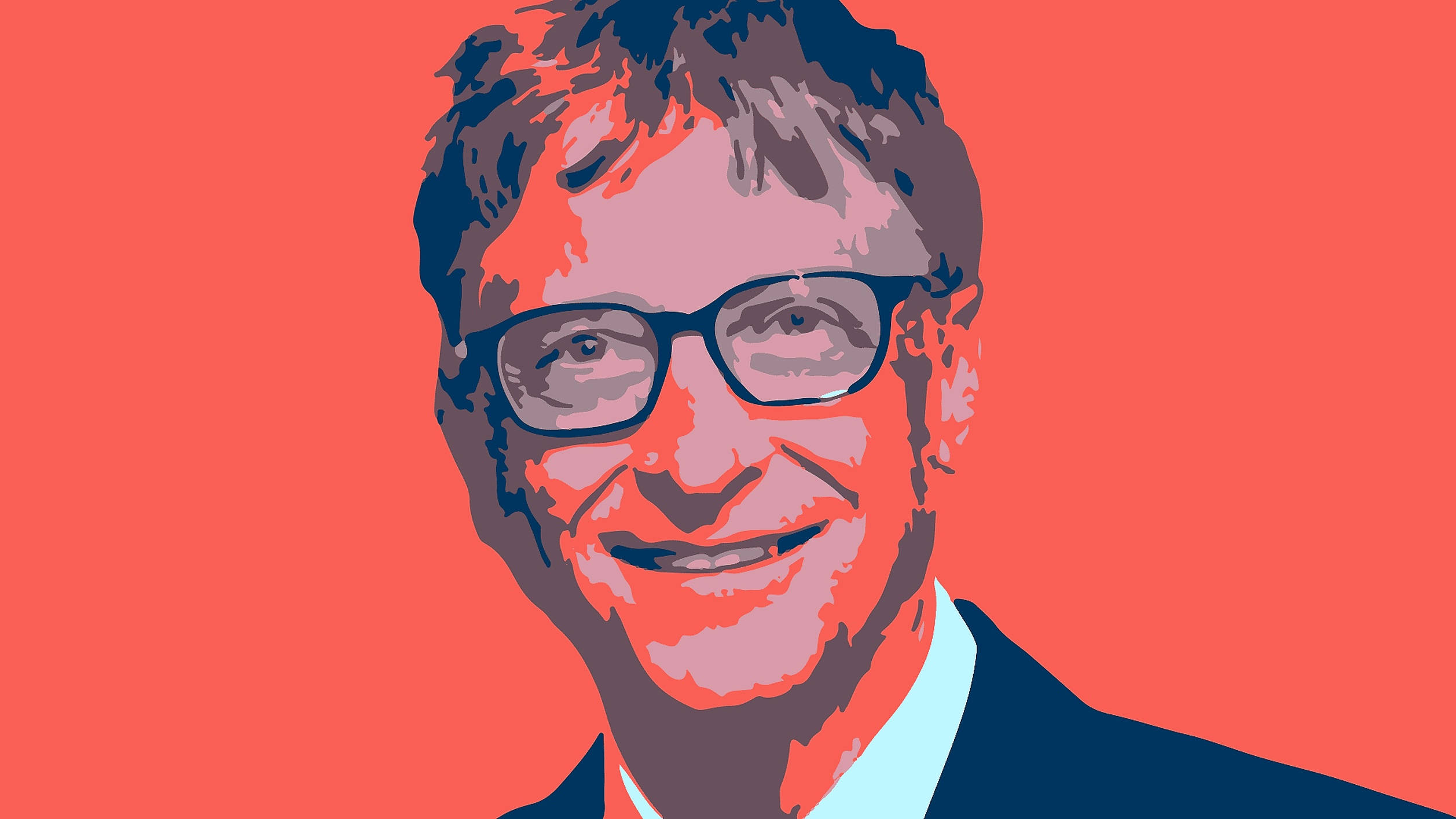 Bill Gates, red, art, Full HD Desktop Wallpaper