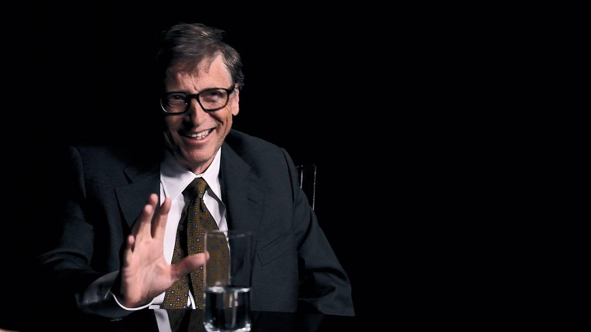 Bill Gates, black glasses, suit, Full HD Desktop Wallpaper