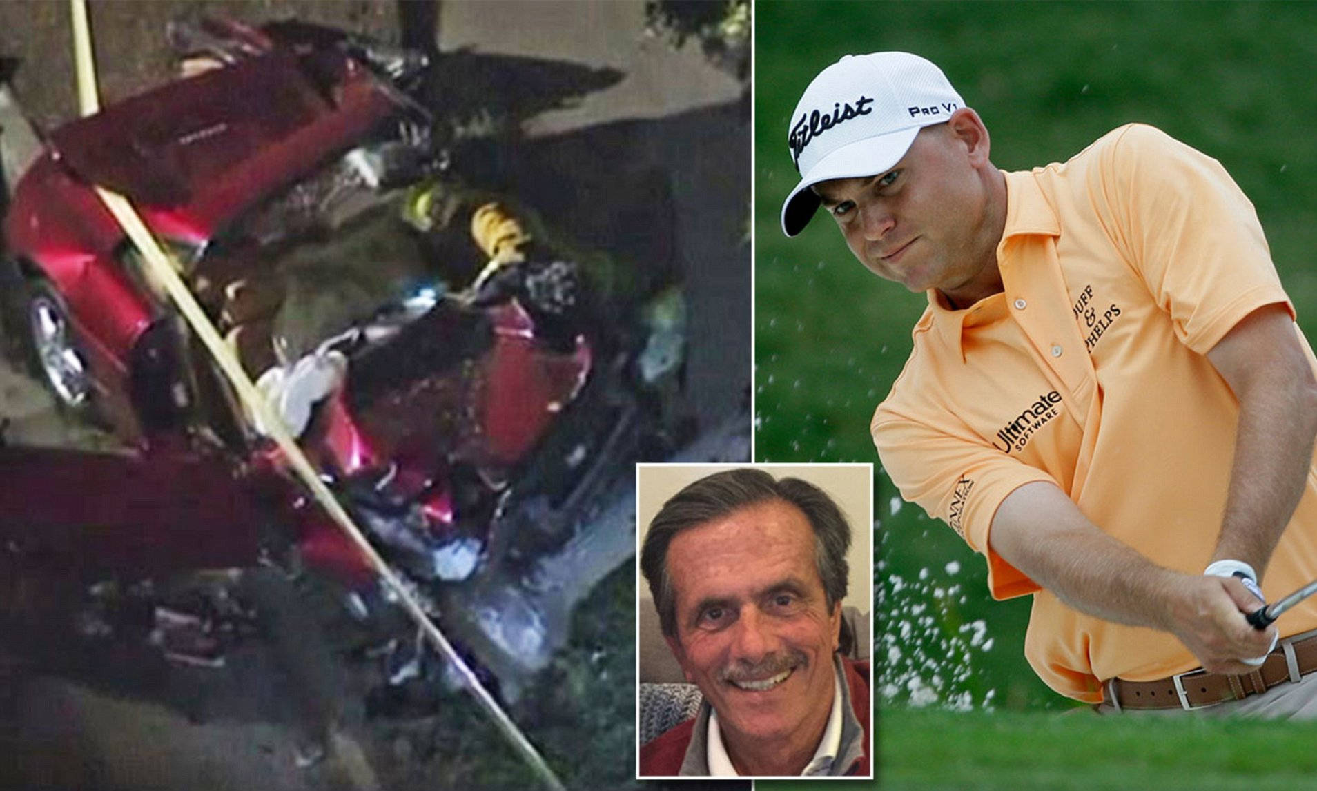 Bill Haas, red car, orange shirt, HD Desktop Wallpaper
