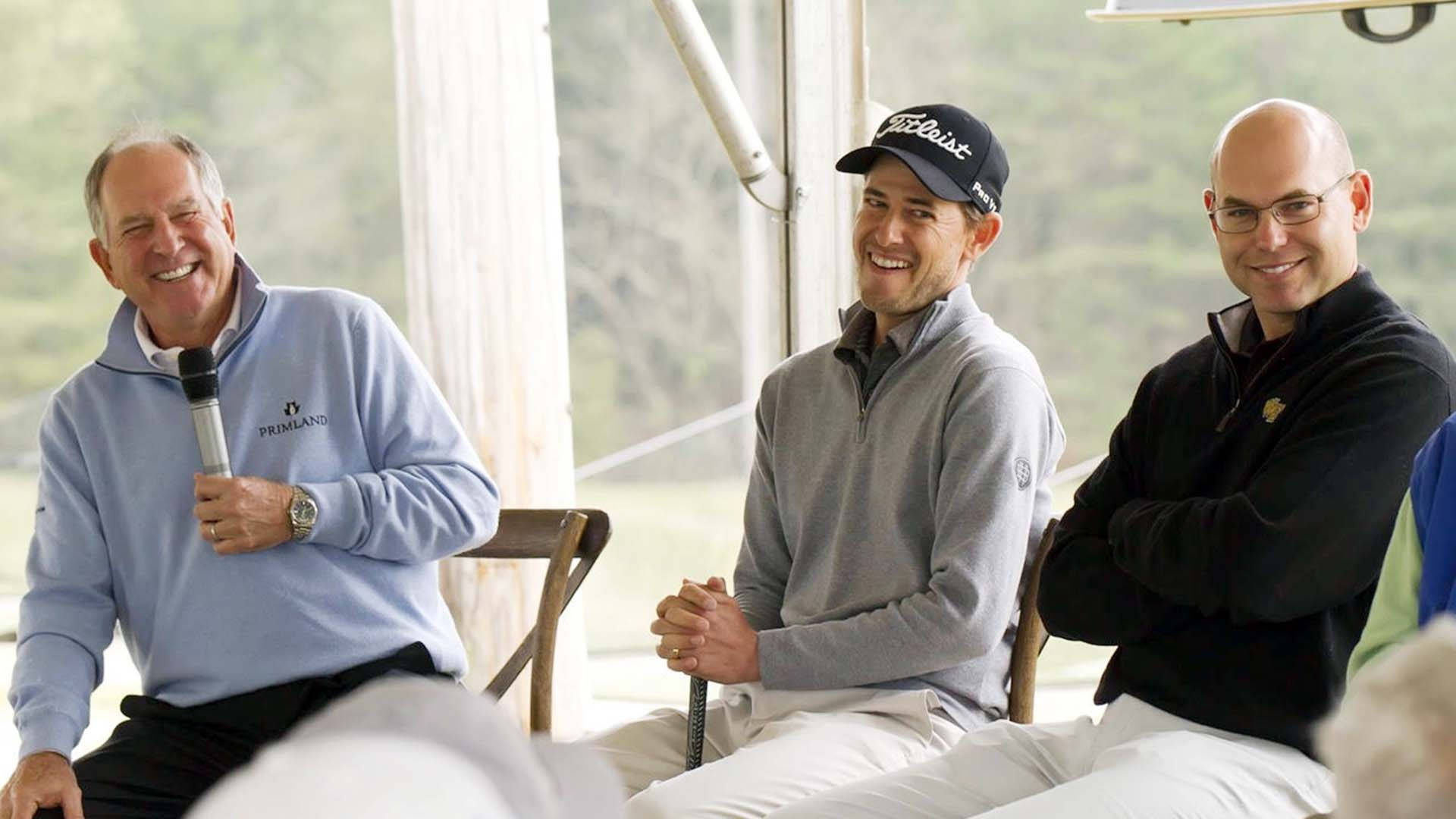 Bill Haas, golfer's conference, golf attire, Full HD Desktop Wallpaper