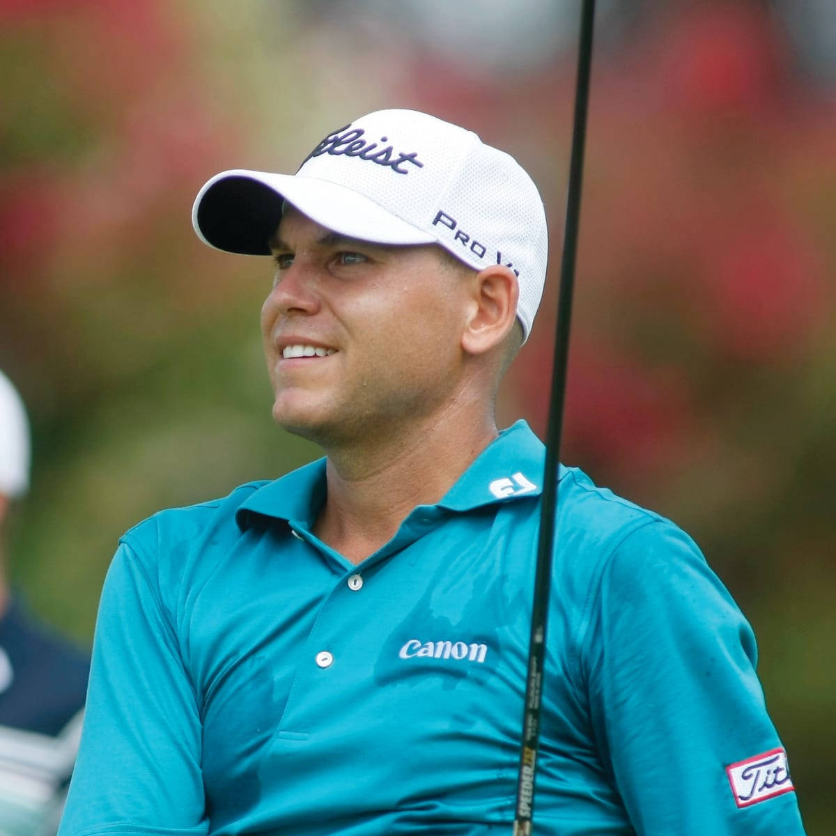 Bill Haas, teal Canon polo, white Titleist cap, SD Desktop Wallpaper