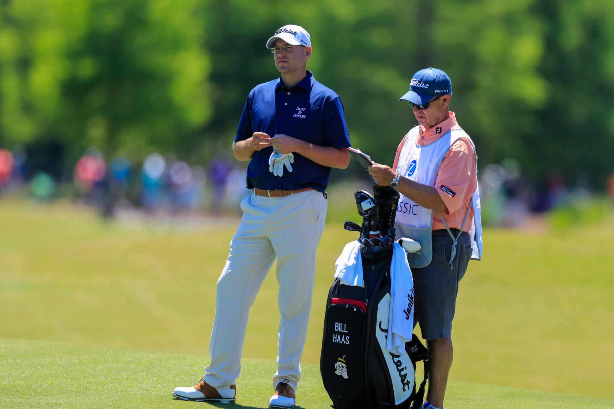 Bill Haas, caddie, fairway, Full HD Desktop Wallpaper