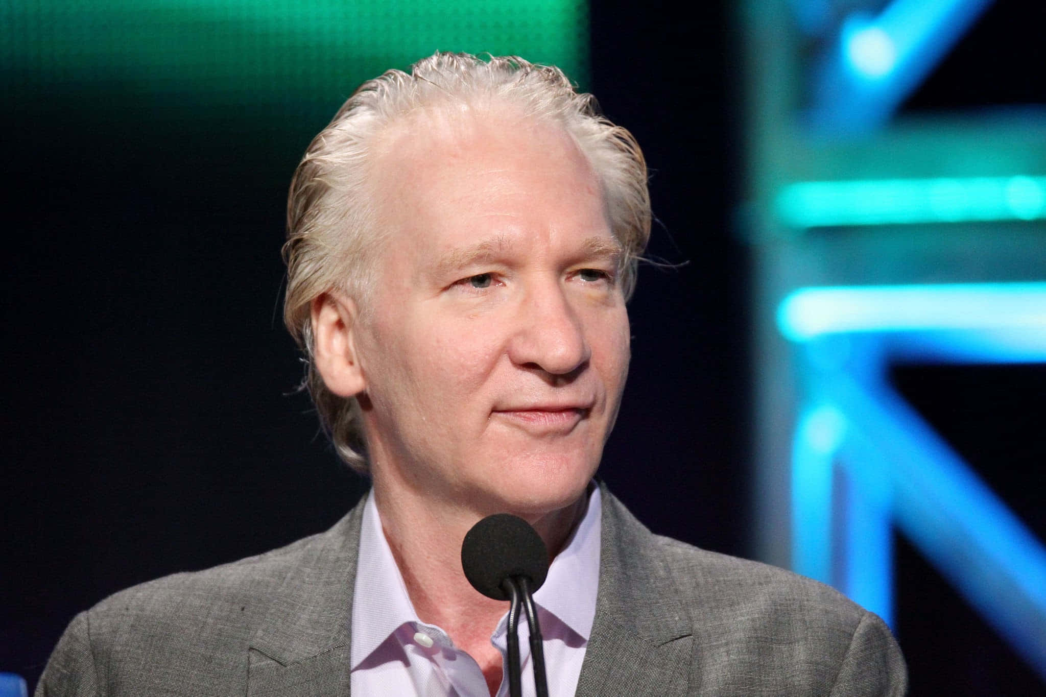 Bill Maher, white hair, microphone, Full HD Desktop Wallpaper