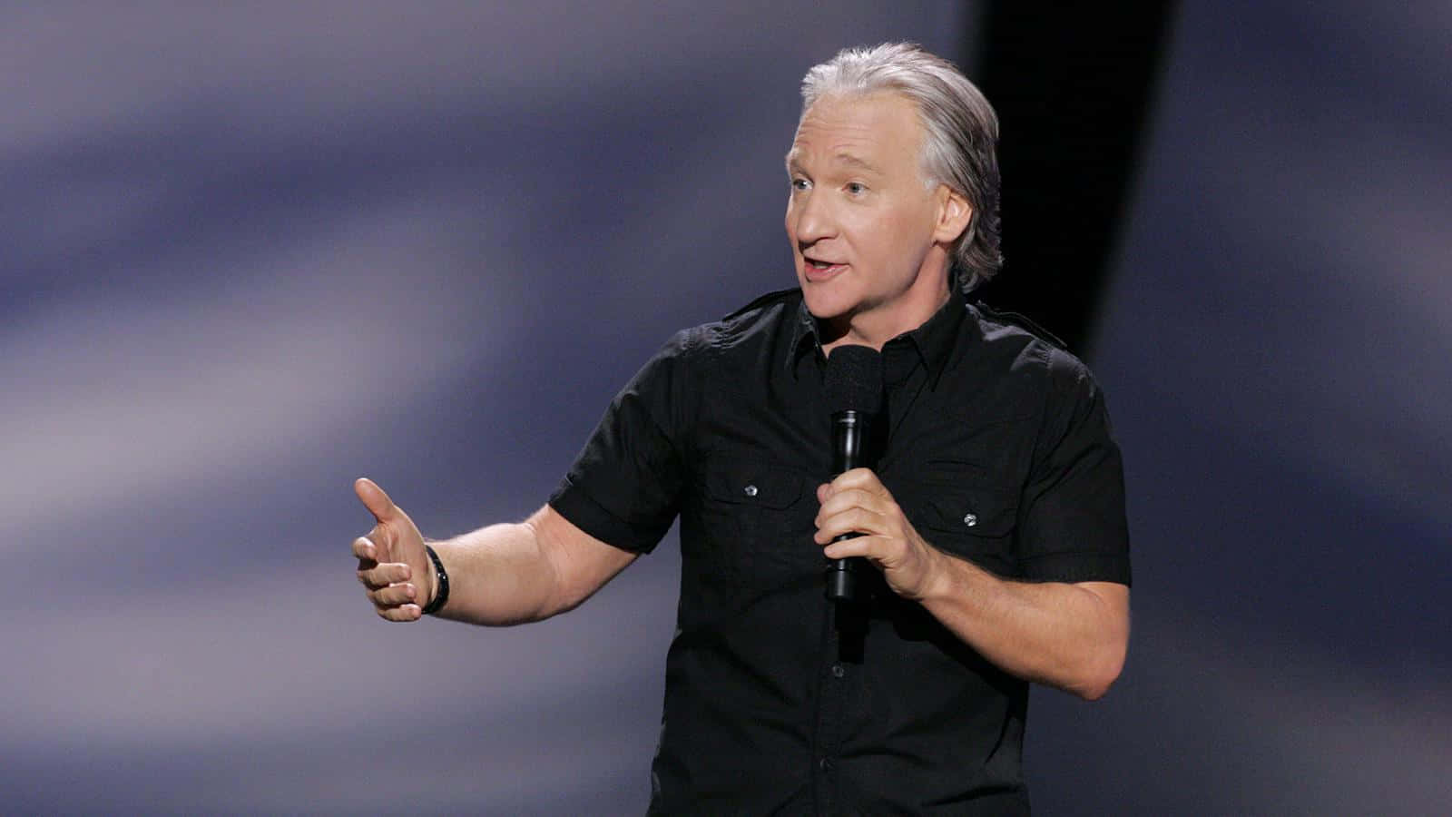 Bill Maher, gray hair, black shirt, HD Desktop Wallpaper