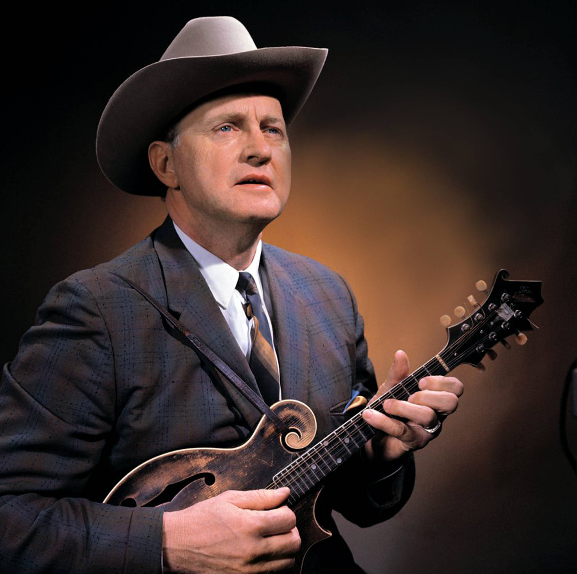 Bill Monroe, mandolin, cowboy hat, HD Desktop Wallpaper