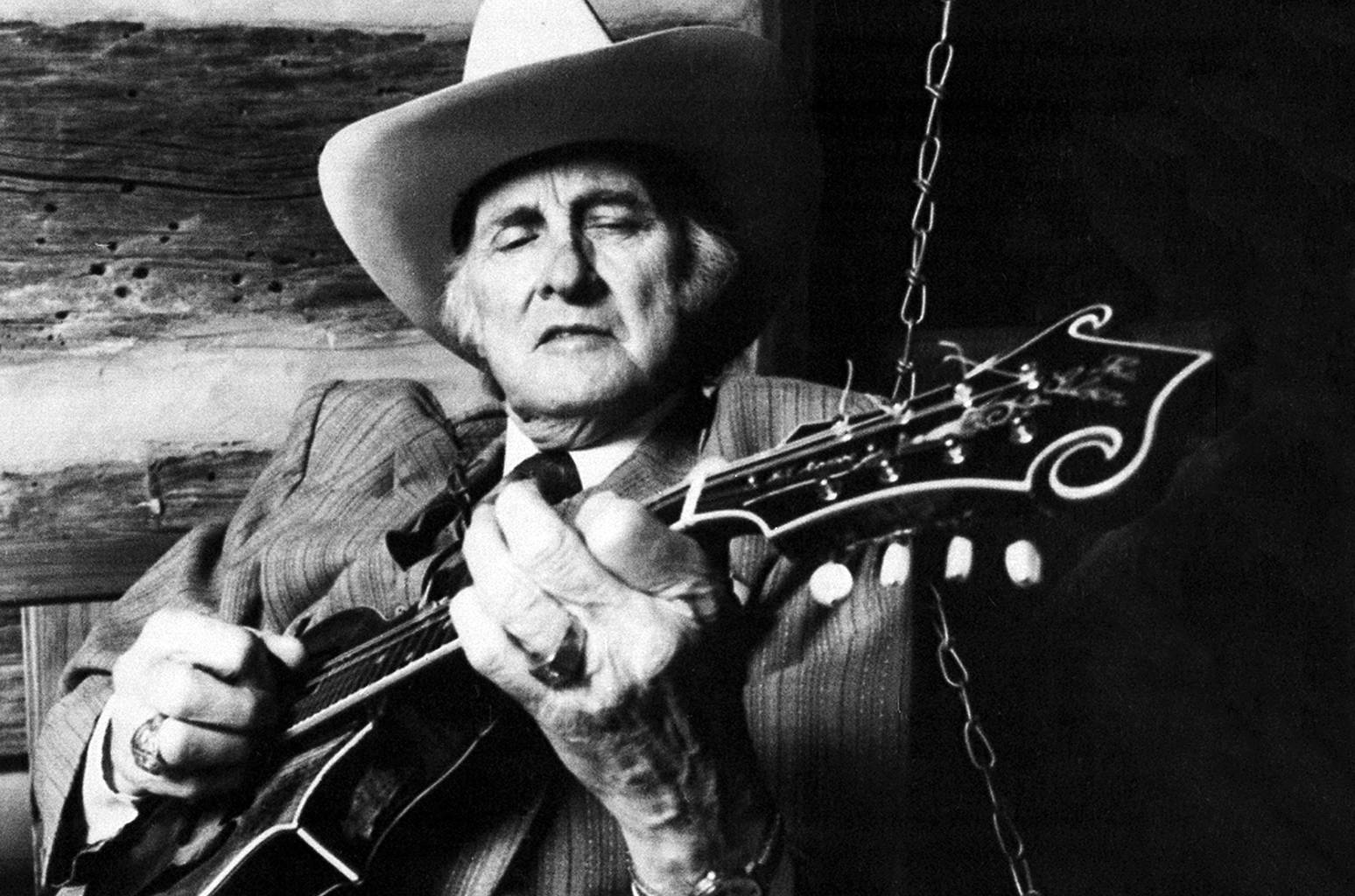 Bill Monroe, mandolin, cowboy hat, HD Desktop Wallpaper