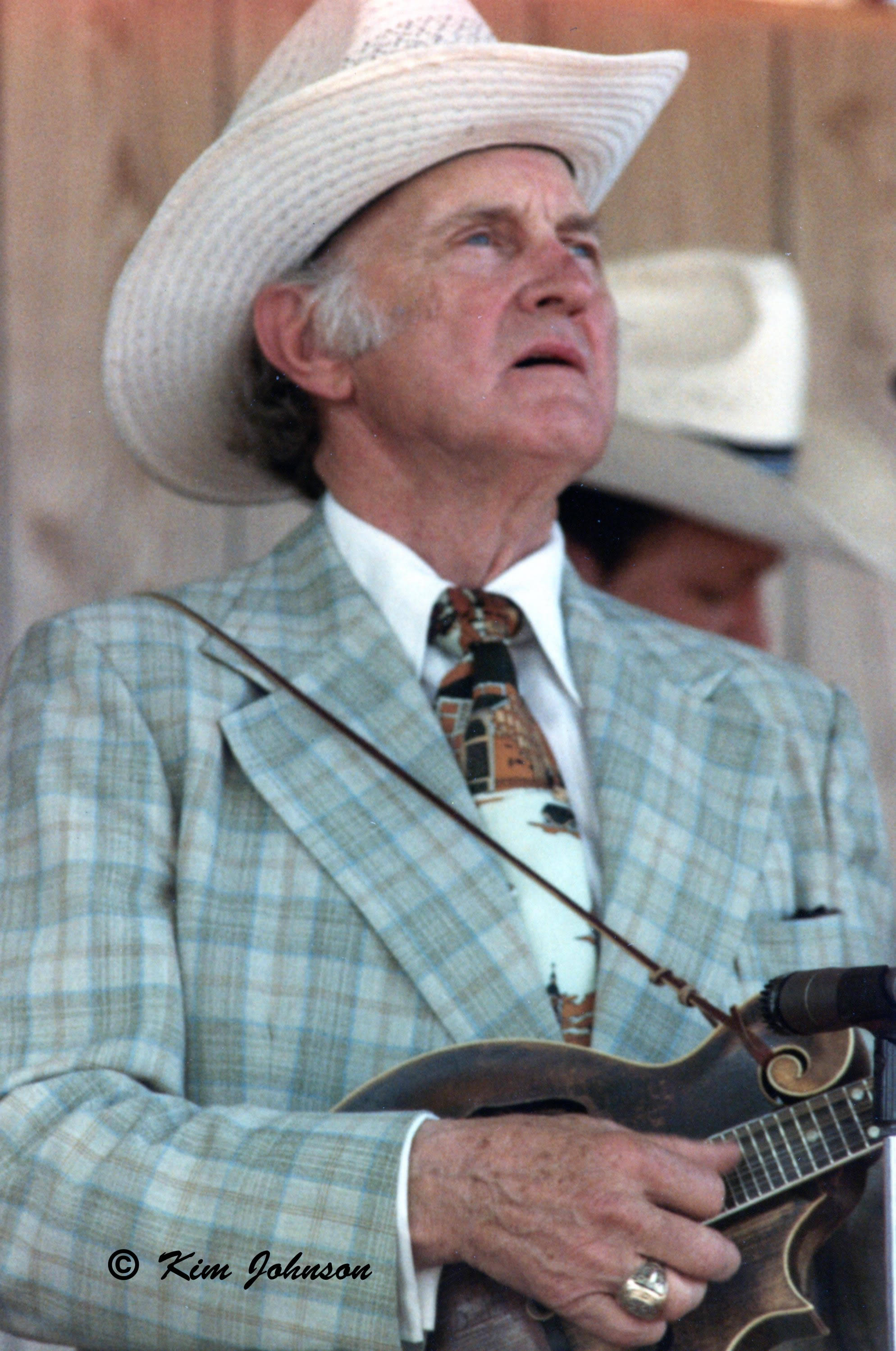 Bill Monroe, mandolin, white cowboy hat, 2K Phone Wallpaper