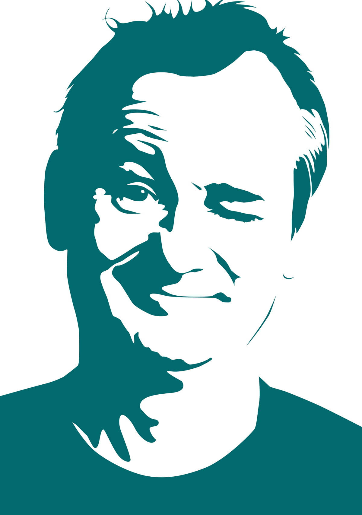 Bill Murray, teal, silhouette, HD Phone Wallpaper