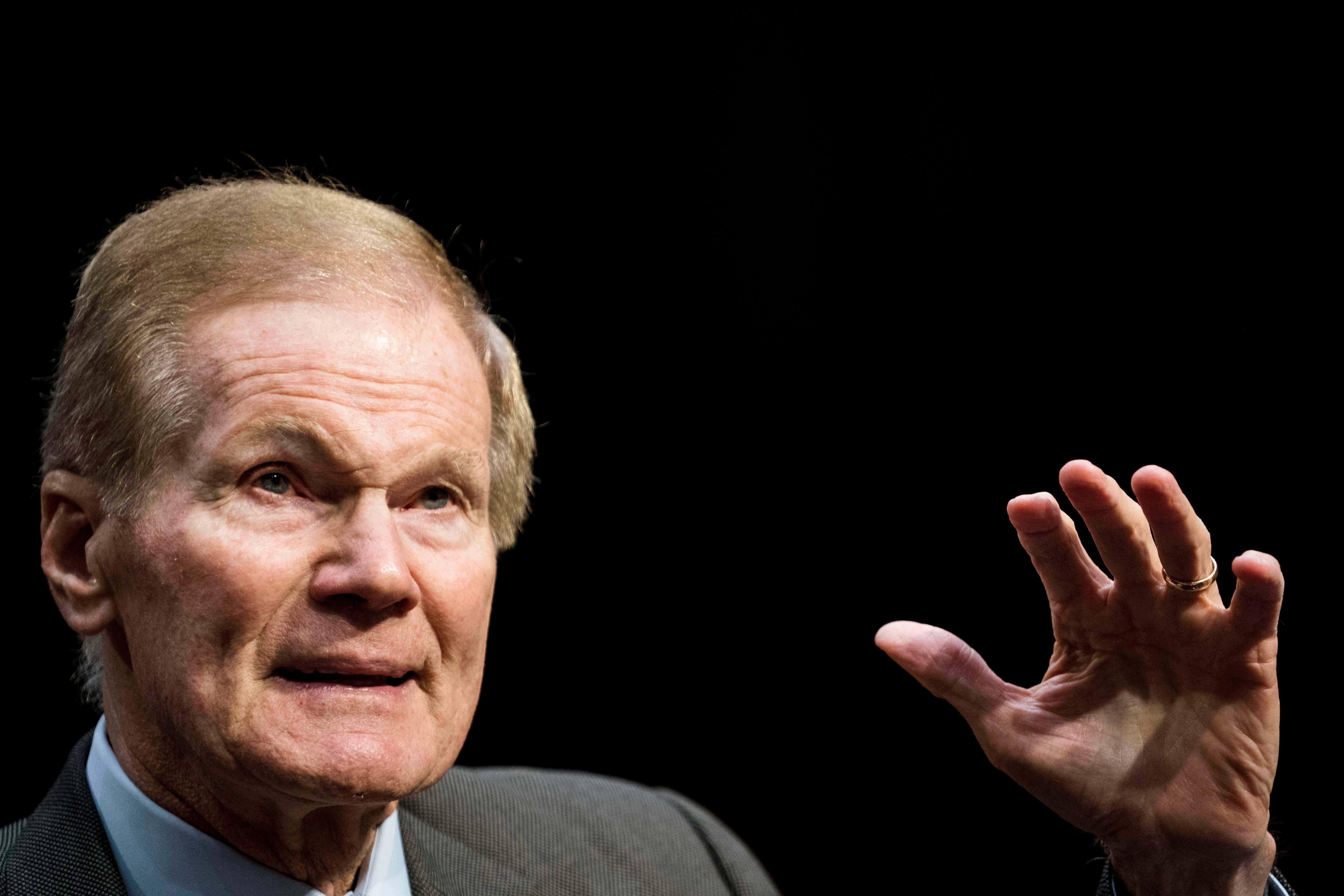 Bill Nelson, black backdrop, suit, 5K Desktop Wallpaper