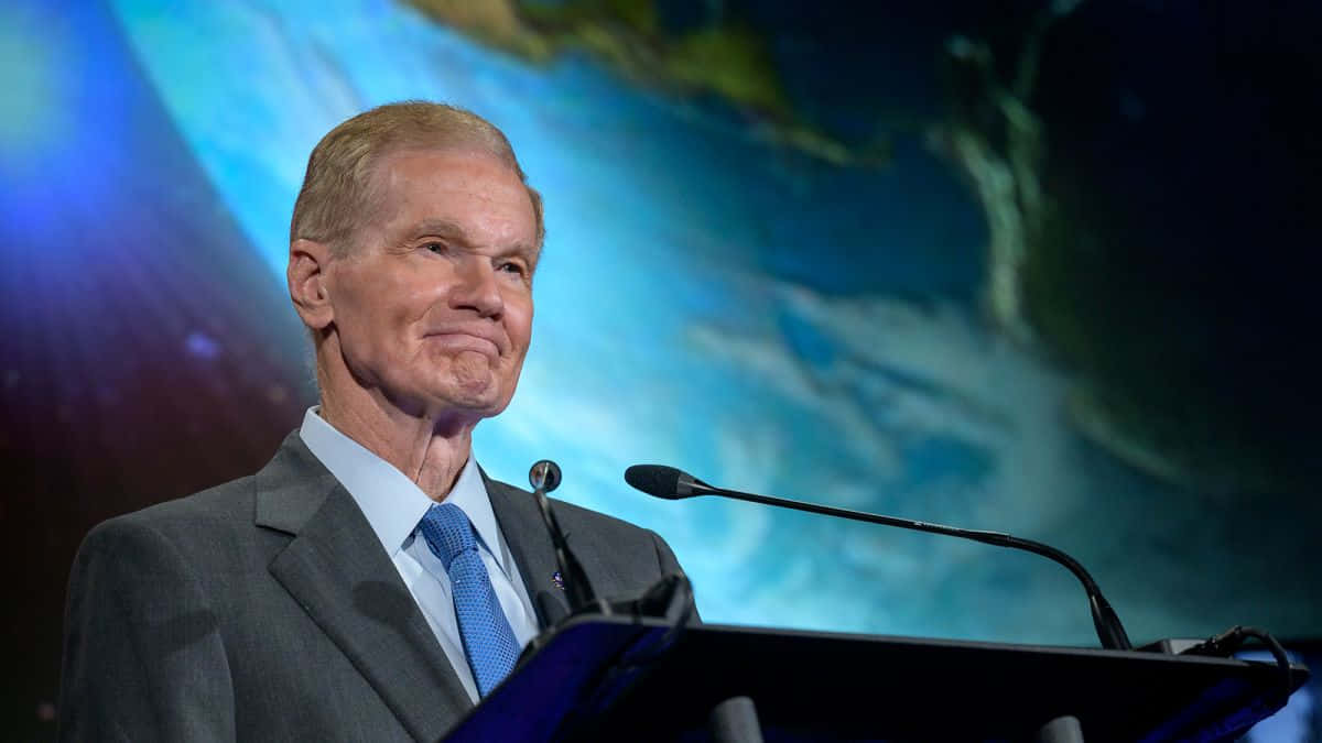 Bill Nelson, planet, vibrant blue and green abstract backdrop, SD Desktop Wallpaper