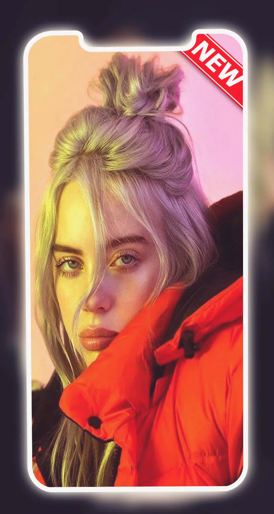 Billie Eilish 2021, blonde hair, bun, Full HD Phone Wallpaper