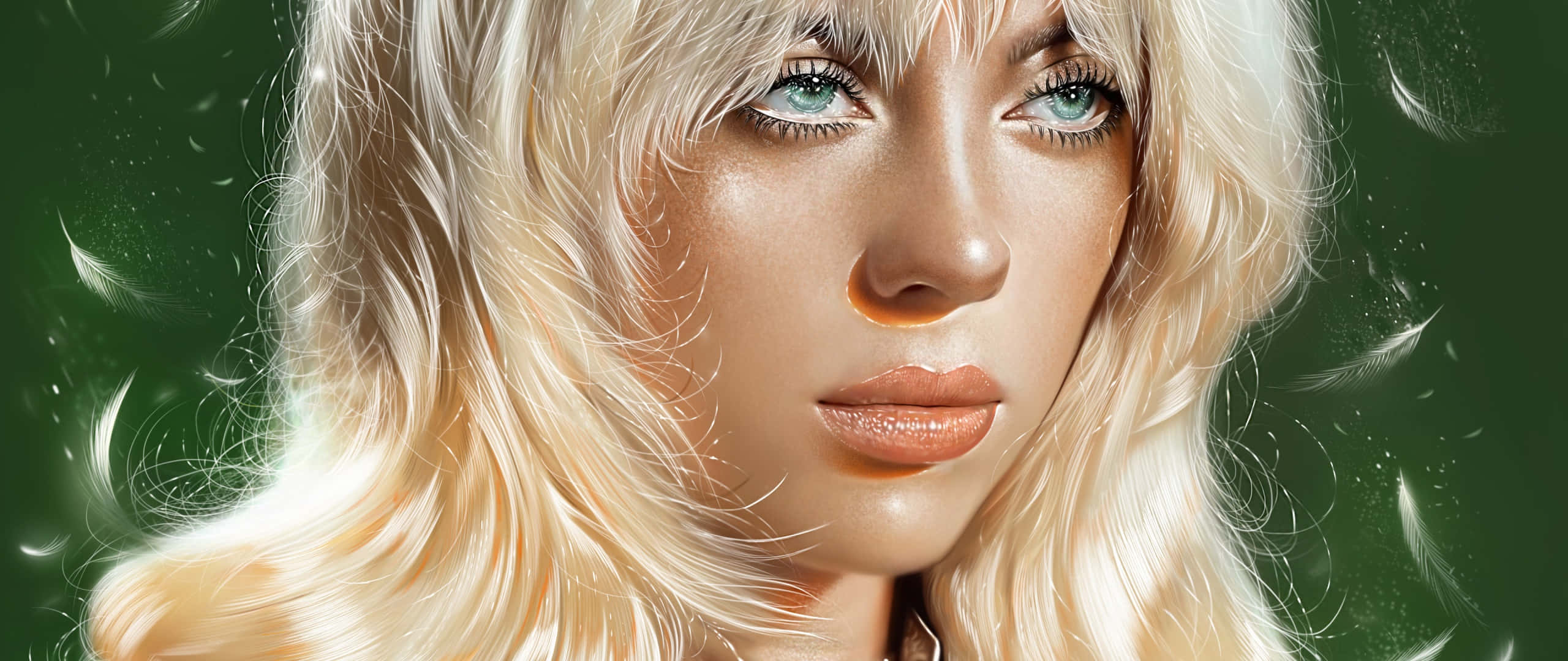 Billie Eilish, 2021, blonde hair, 2K Desktop Wallpaper