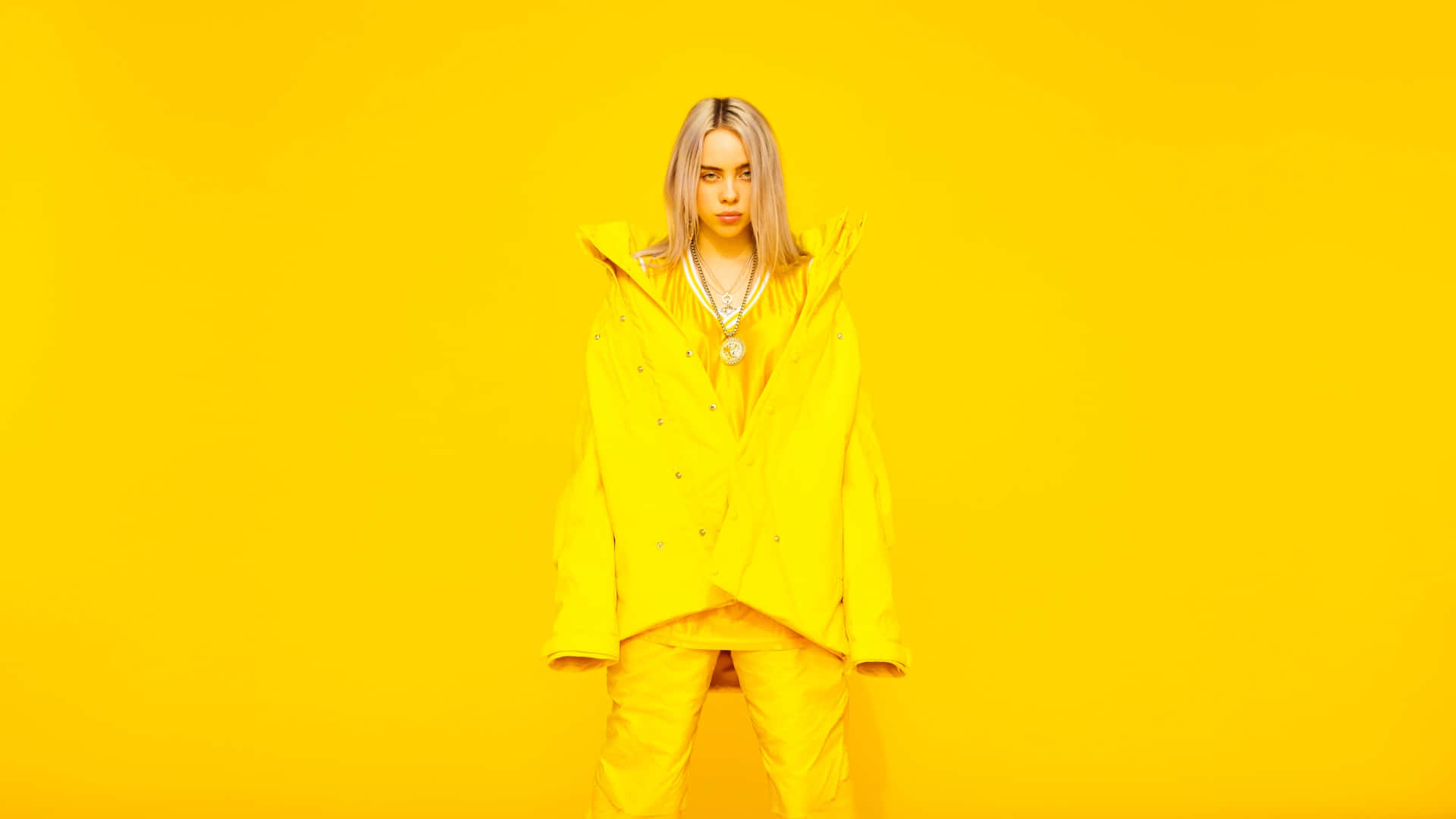 Billie Eilish 2021, yellow, blonde hair, Full HD Desktop Wallpaper