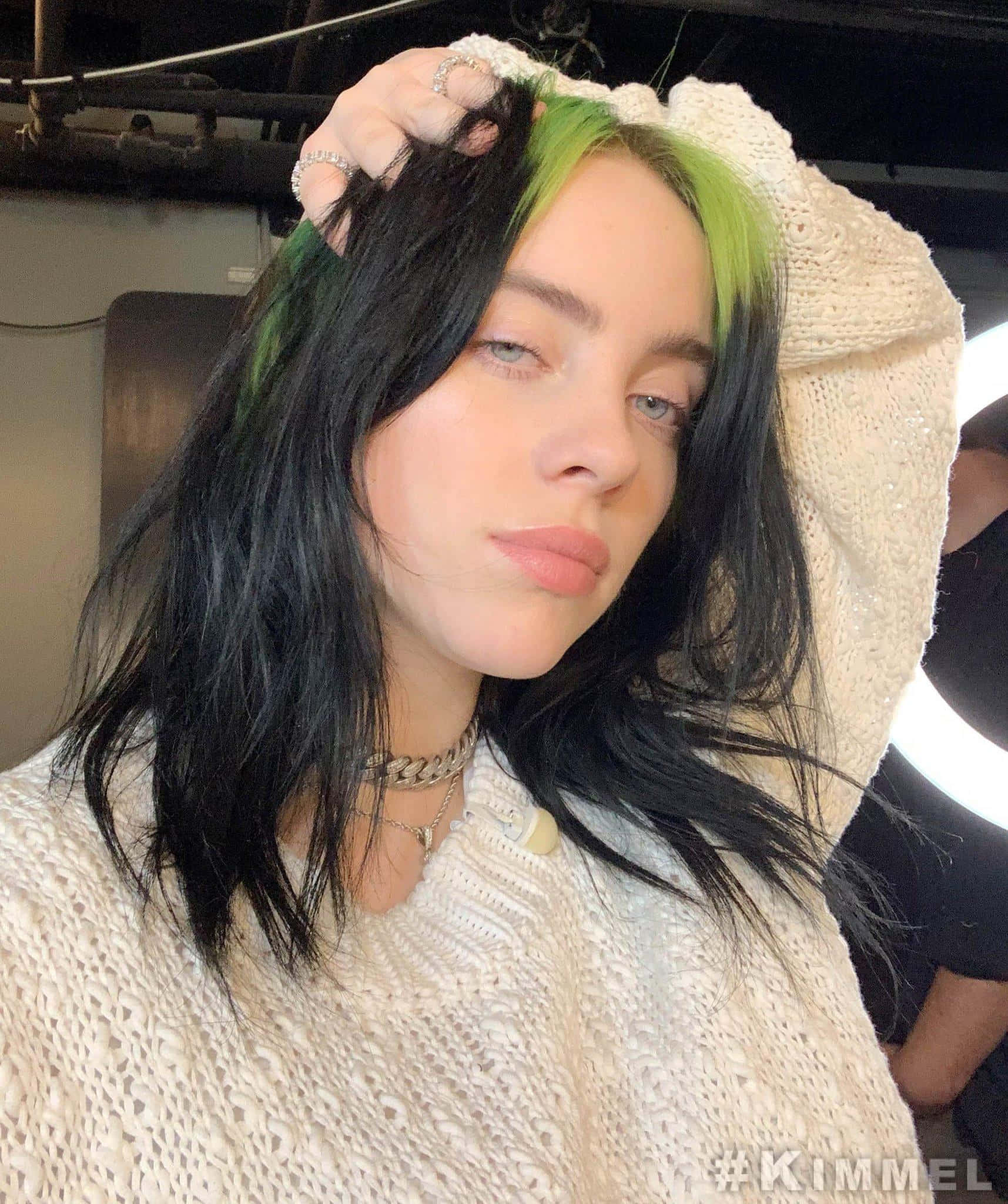 Billie Eilish, 2021, green and black hair, Full HD Phone Wallpaper