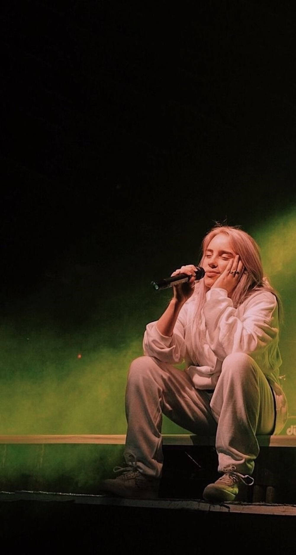Billie Eilish, stage, microphone, HD Phone Wallpaper