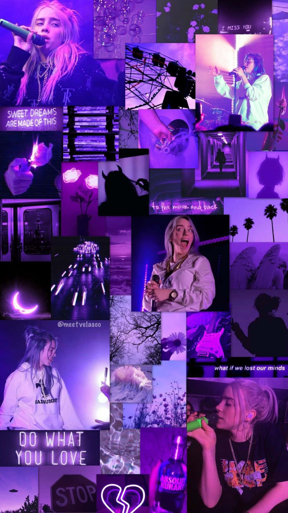 Billie Eilish, purple dress, concert moments, HD Phone Wallpaper