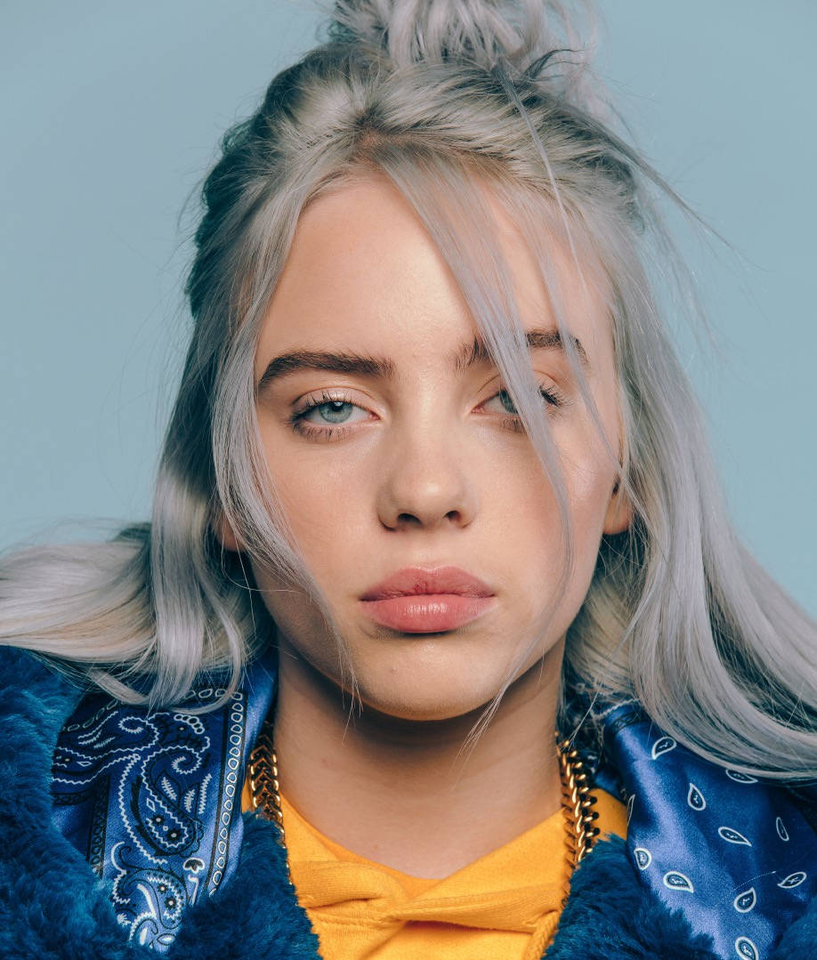 Billie Eilish, silver hair, messy bun, SD Phone Wallpaper