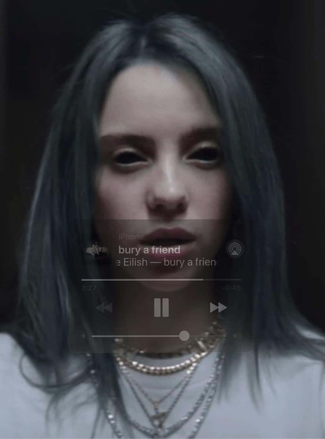 Billie Eilish, dark hair, layered necklaces, HD Phone Wallpaper