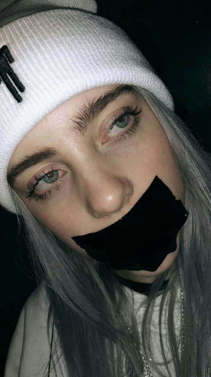 Billie Eilish, silver hair, white beanie, HD Phone Wallpaper