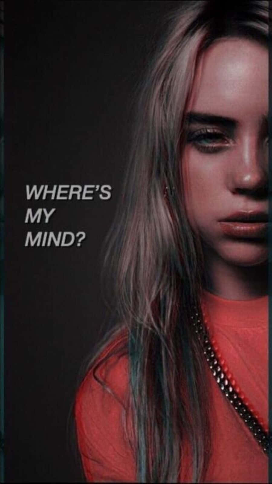 Billie Eilish, red top, chain necklace, HD Phone Wallpaper