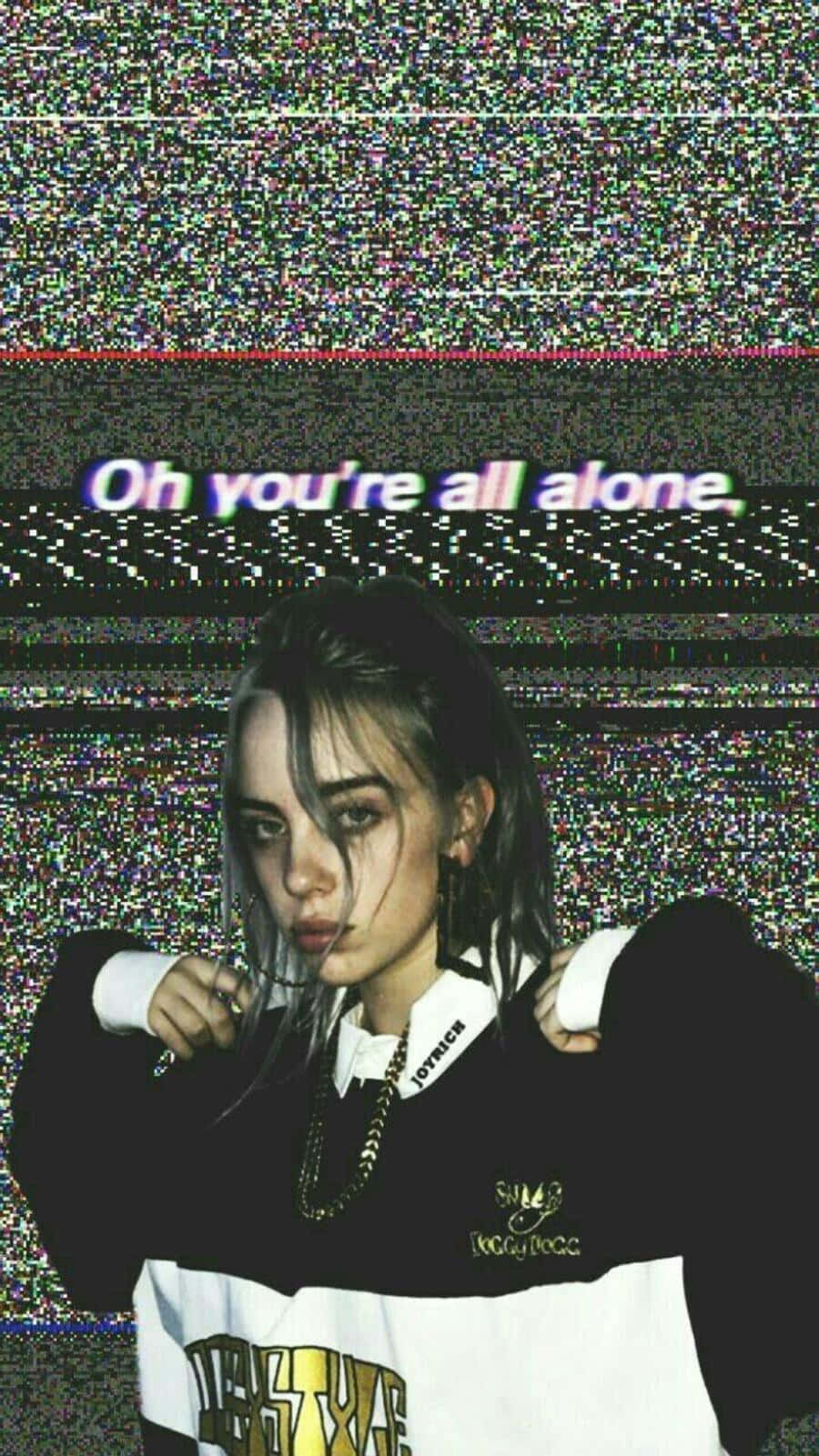 Billie Eilish, glitch aesthetic, digital portrait, HD Phone Wallpaper