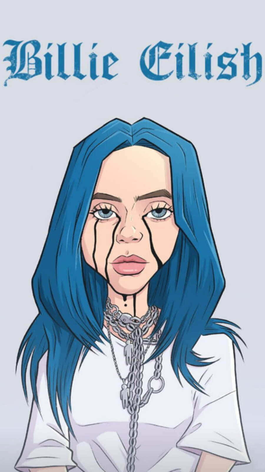 Billie Eilish, blue hair, black tears, HD Phone Wallpaper