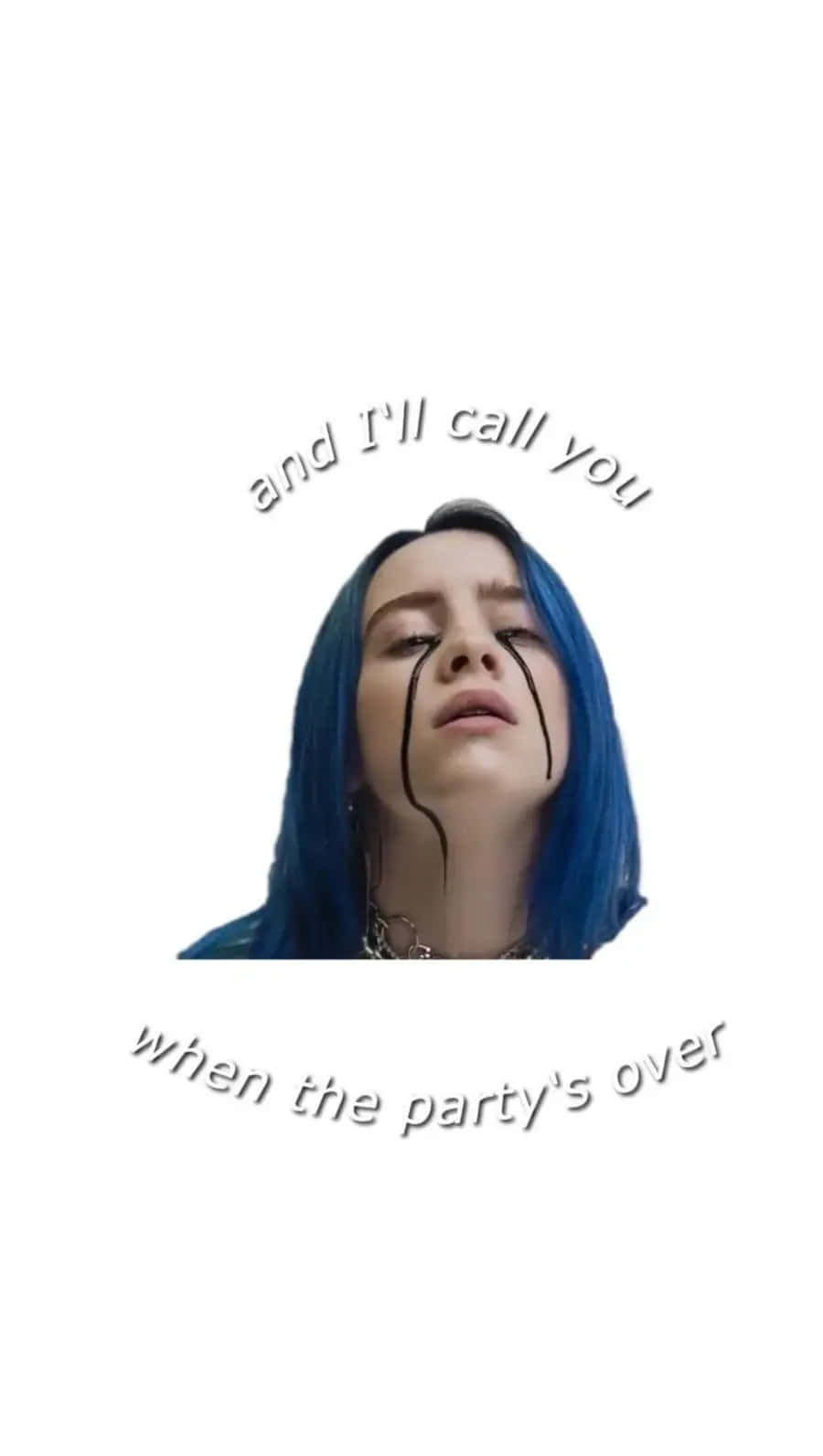 Billie Eilish, blue hair, black tear streaks, HD Phone Wallpaper