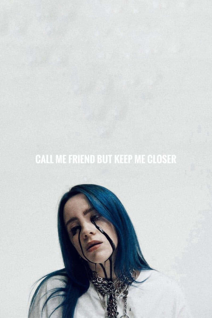 Billie Eilish, blue hair, black tear streaks, HD Phone Wallpaper