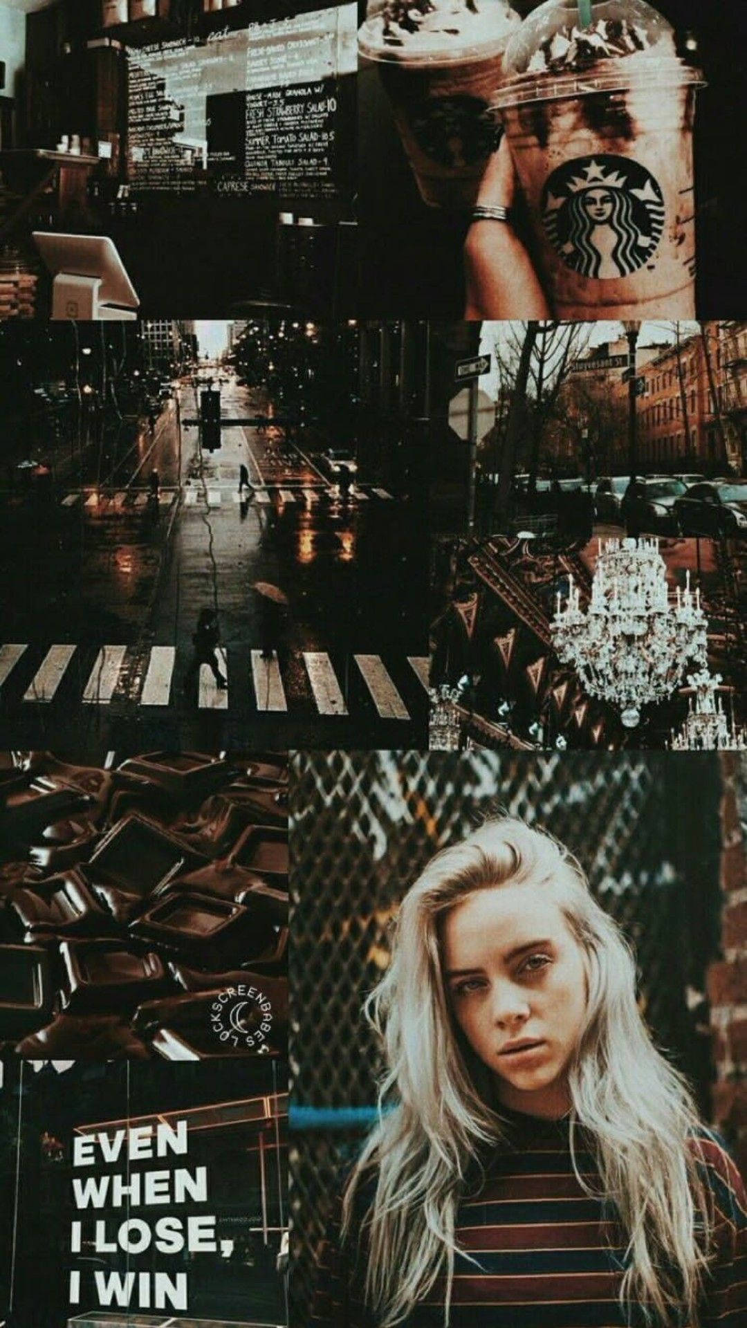 Billie Eilish, indie aesthetic, moody collage, Full HD Phone Wallpaper