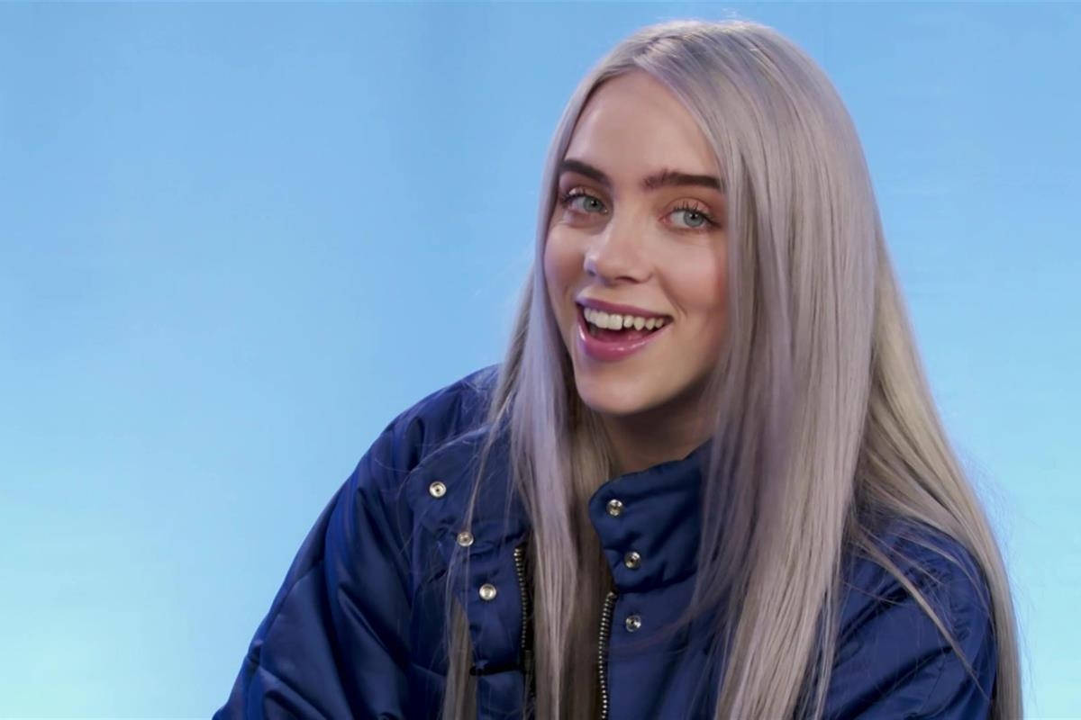 Billie Eilish, 2019 Music Awards, long silver hair, SD Desktop Wallpaper