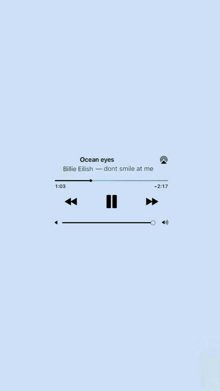 Billie Eilish, Ocean Eyes, pastel blue, SD Phone Wallpaper