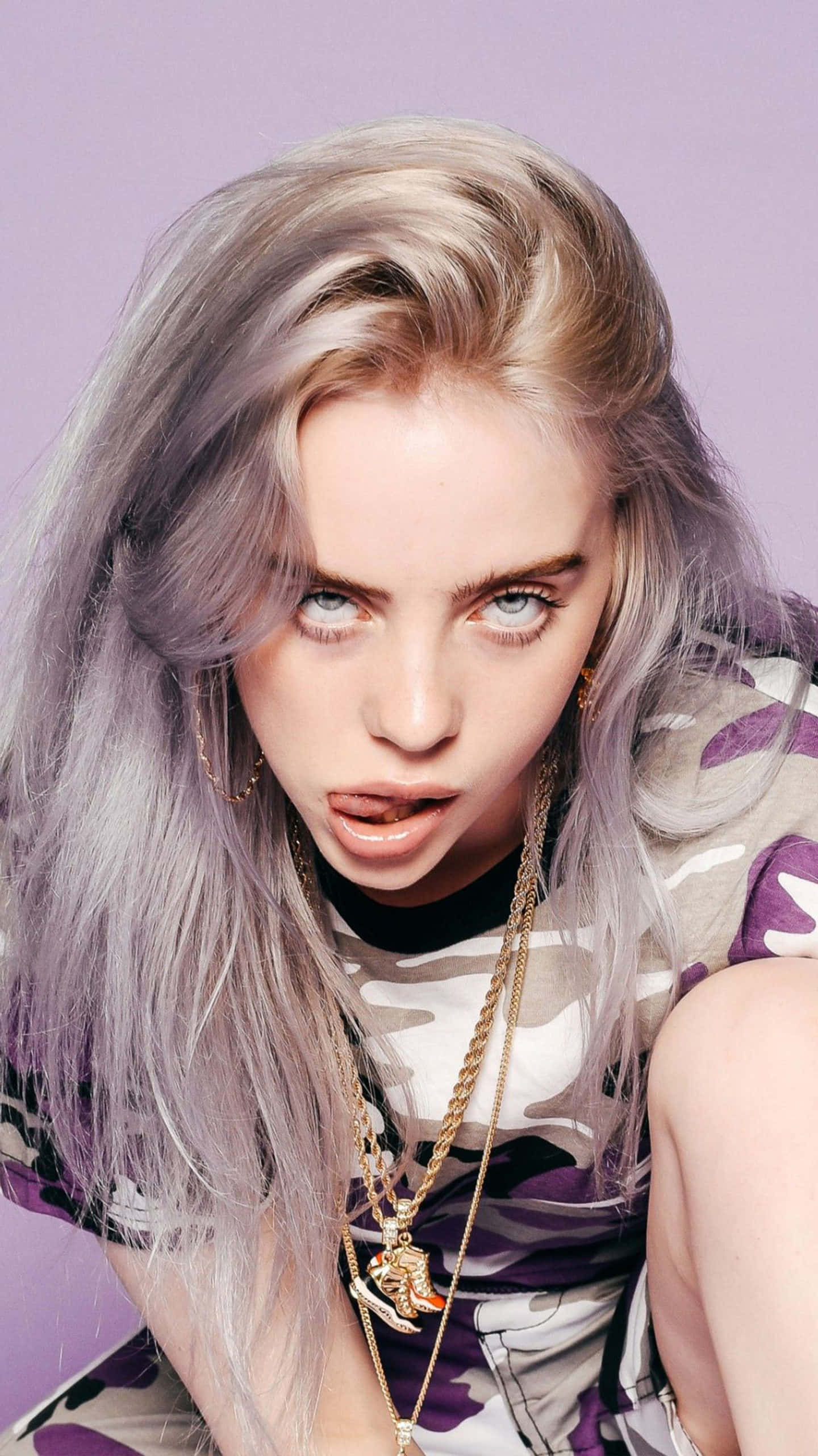Billie Eilish, 2021, silver hair, 2K Phone Wallpaper