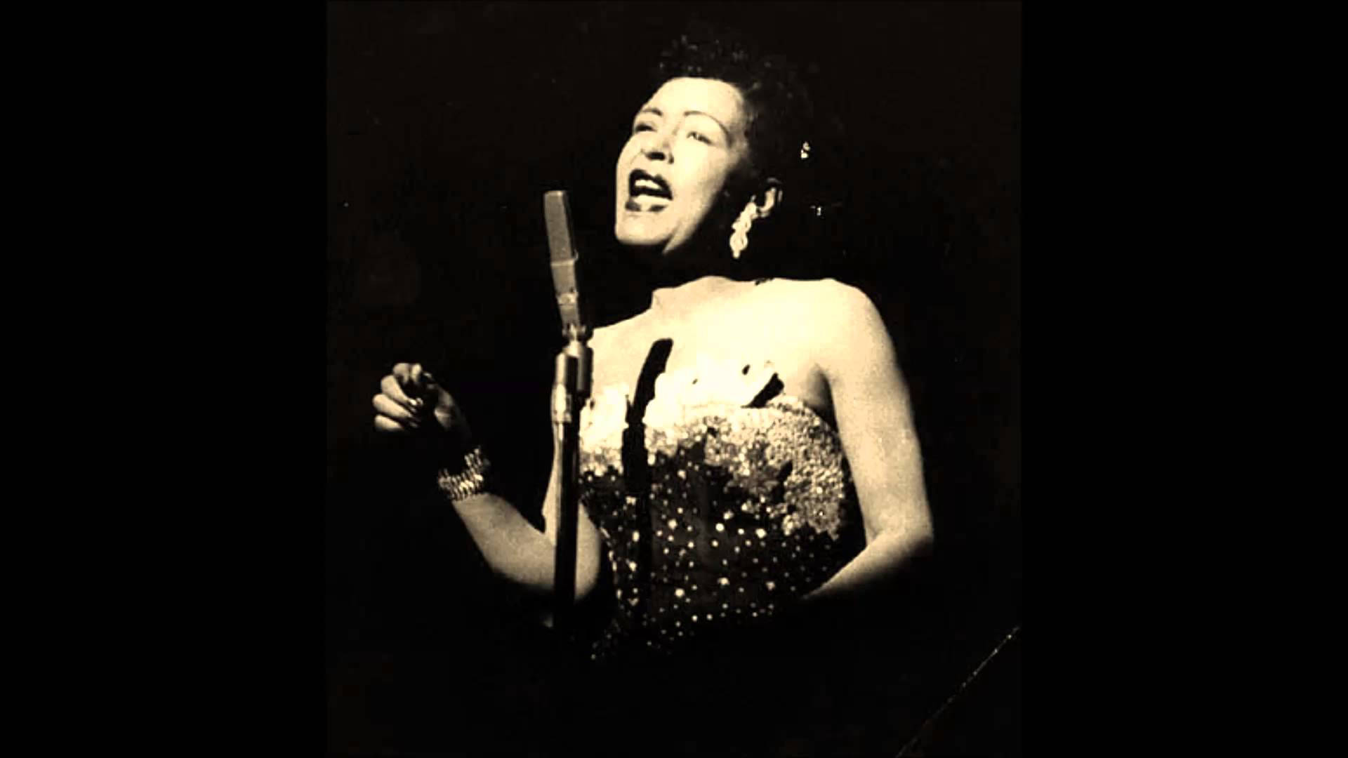 Billie Holiday, bejeweled dress, vintage microphone, Full HD Desktop Wallpaper