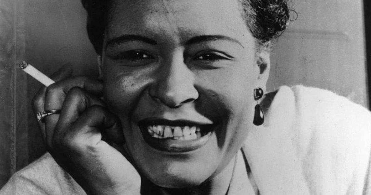 Billie Holiday, cigarette, vintage black and white portrait, SD Desktop Wallpaper