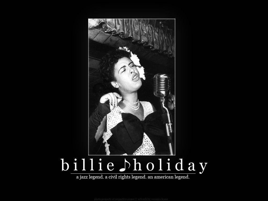 Billie Holiday, vintage microphone, white flower, SD Desktop Wallpaper
