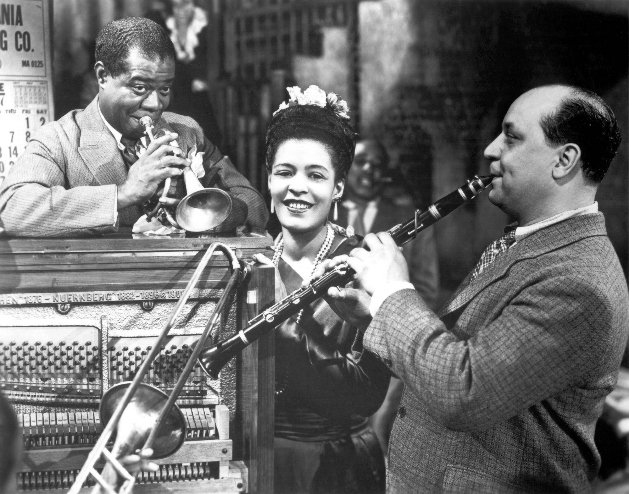 Billie Holiday, trumpet, clarinet, Full HD Desktop Wallpaper