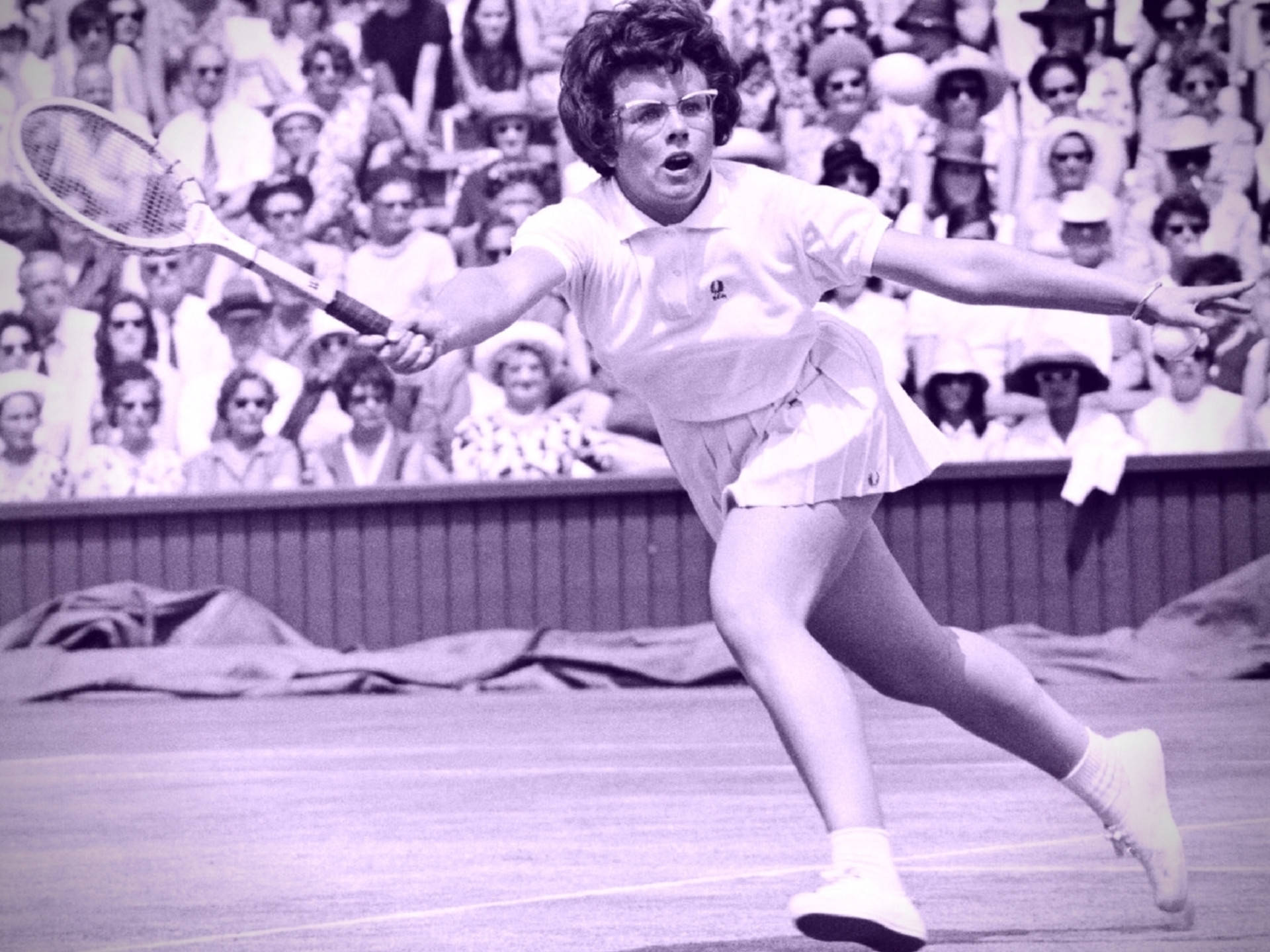 Billie Jean King, retro, vintage monochrome photo, Full HD Desktop Wallpaper