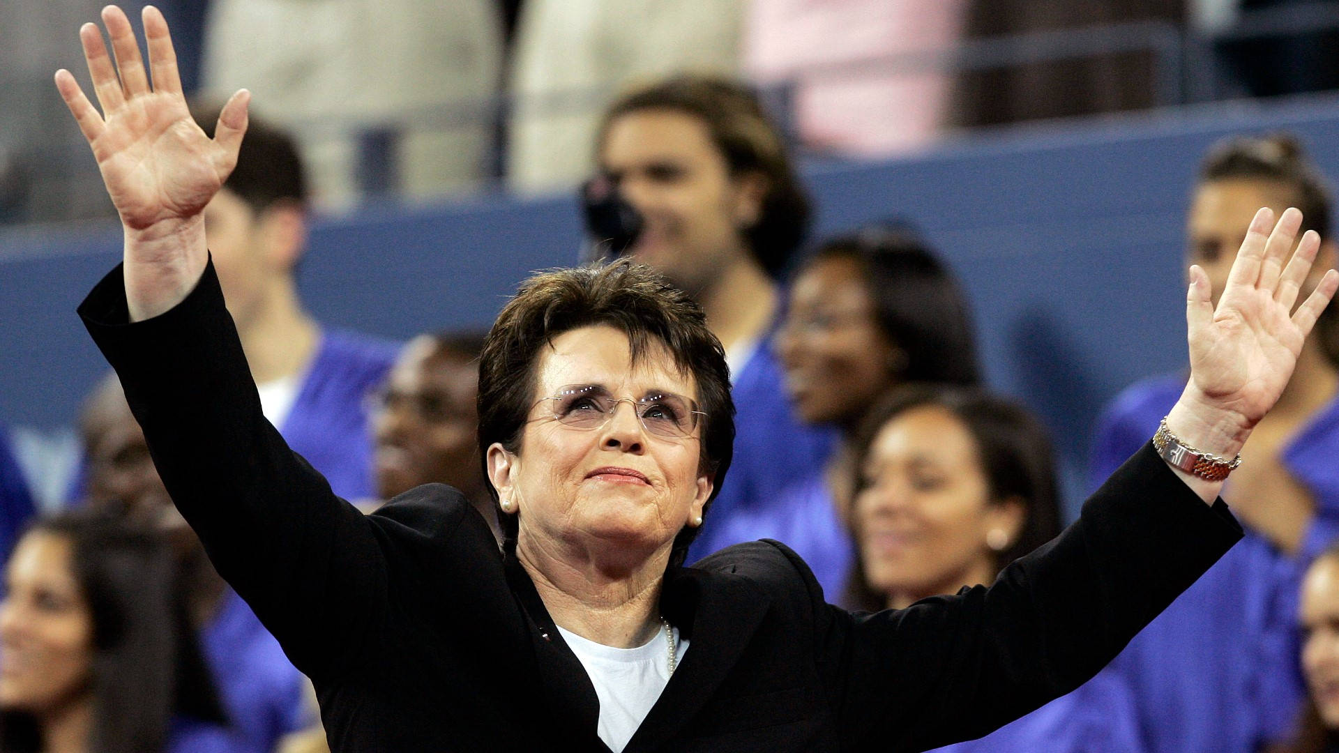 Billie Jean King, women's tennis icon, glasses, Full HD Desktop Wallpaper