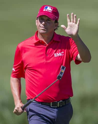 Billy Andrade, red polo, cap, SD Phone Wallpaper