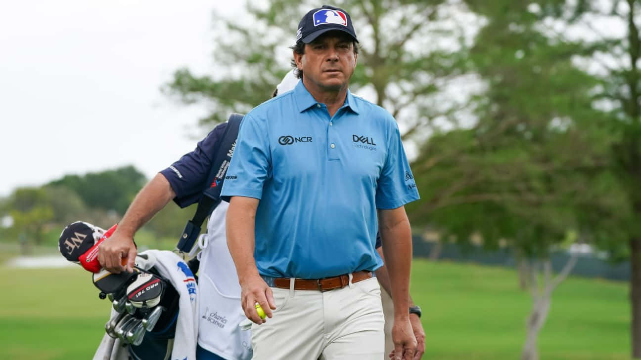 Billy Andrade, blue polo, lush green course, HD Desktop Wallpaper